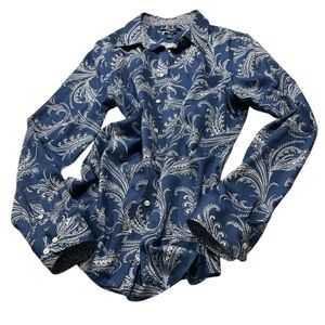 Pretty Chaps No-iron Navy Paisley Button-Up Shirt
